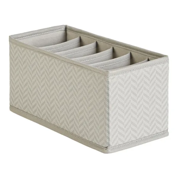Ocean Home Textile 6 Bölmeli Balıksırtı Çekmece İçi Düzenleyici Kutu 13 x 28 x 13 cm