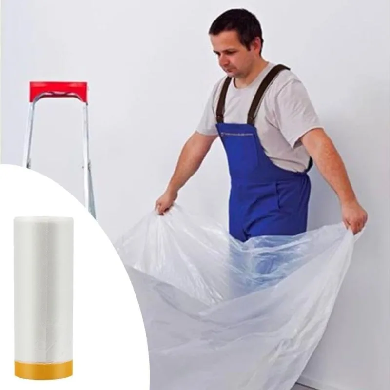 OLLEVRA Boya Badana Eşya Koruma Hışır Örtüsü 180cm x 15 mt Yapışkanlı Hışır Örtü