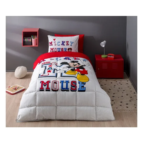 Özdilek Mickey Mouse Collage Lastikli Çarşaflı Tek Kişilik Uyku Seti