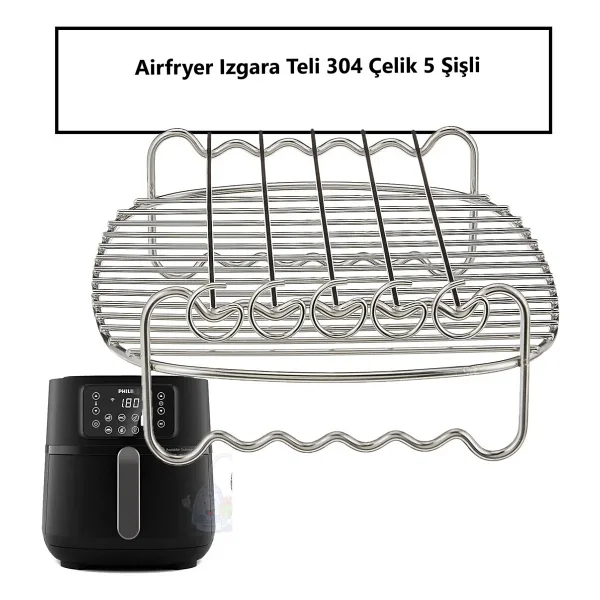 Popüler Phılıps Hd9285/96 Airfryer 5000 Serisi XXL Connected Fritöz Izgara Teli Ve 5 Adet Şiş Uyumlu