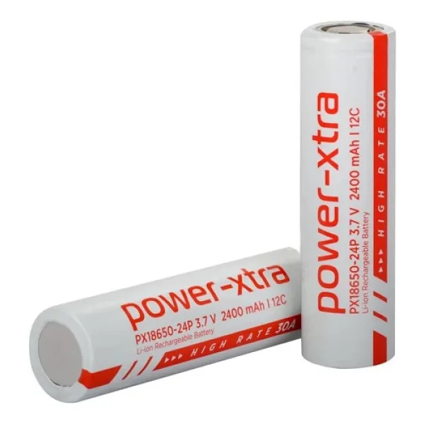 Power-Xtra PX18650-24P - 3.7V 2400 Mah Li-ion Şarjlı Pil - 12C - 30A