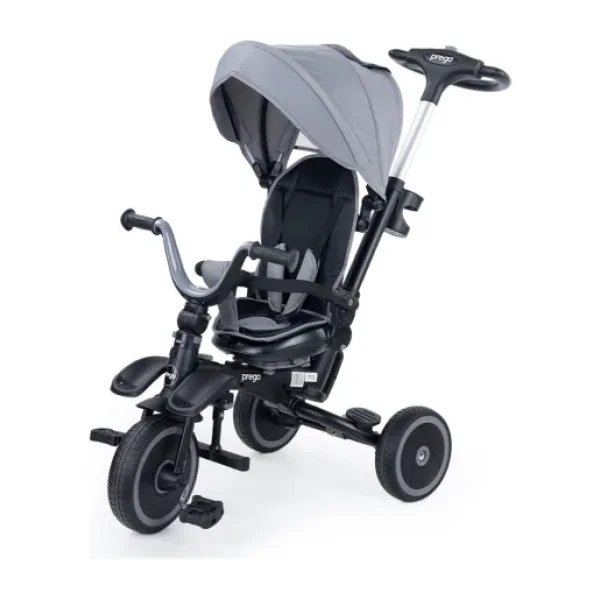 Prego Monaco 360° Dönebilen Koltuklu Üç Teker Çocuk Bisikleti Gri Renkli 2-5 Yaş Aralığına Uygun