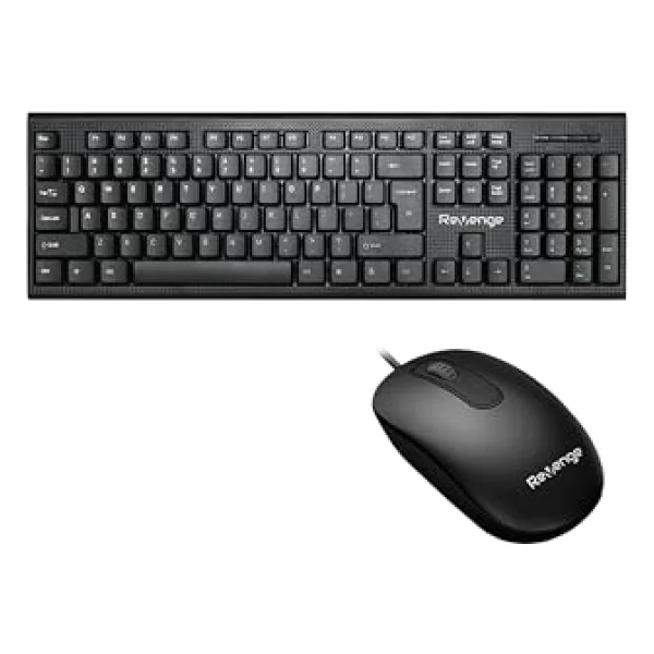 Revenge Deskmate+ Siyah Türkçe Q Ev Ofis Kullanımına Uygun USB Kablolu Klavye ve Mouse Seti