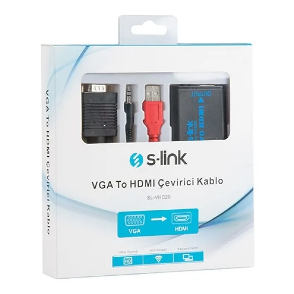 S-link SL-VHC20 VGA To HDMI Çevirici