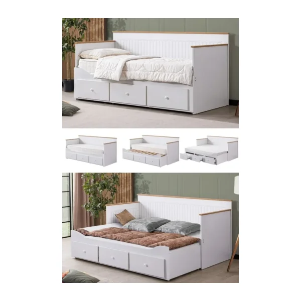 Setay Mobilya Marmaris 80x200 cm Divan Çekmeceli Yavrulu Karyola