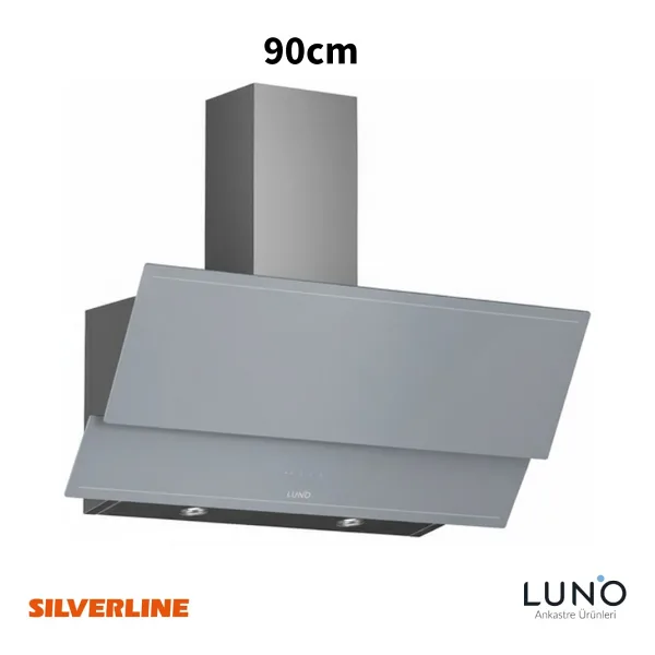 Silverline Luno 3420 Davlumbaz Gri 90CM Dokunmatik+Kumandalı