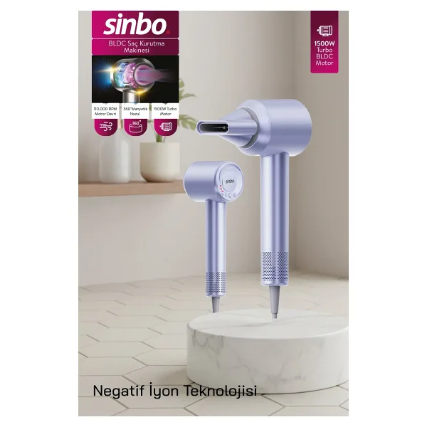 Sinbo SHD-1740 1500 W Mavi Saç Kurutma Makinesi