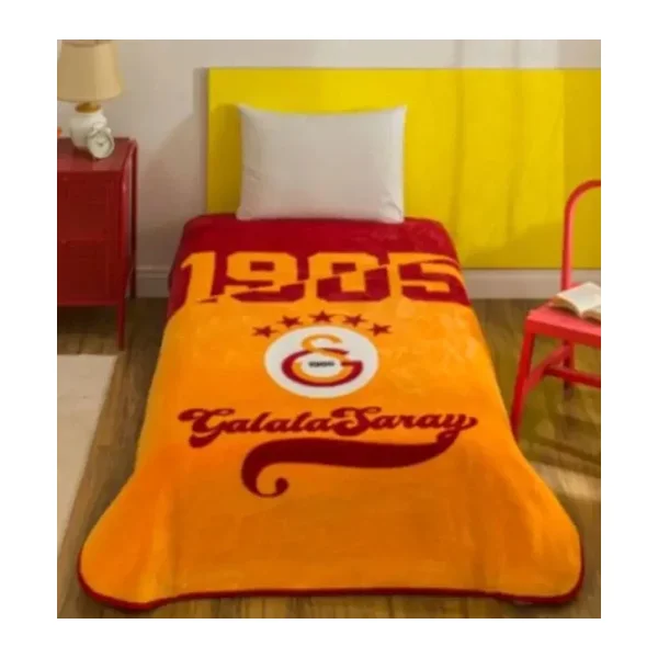 Taç Taraftar Lisanslı Tek Kişilik Battaniye (160x220)-GALATASARAY ŞAMPİYON