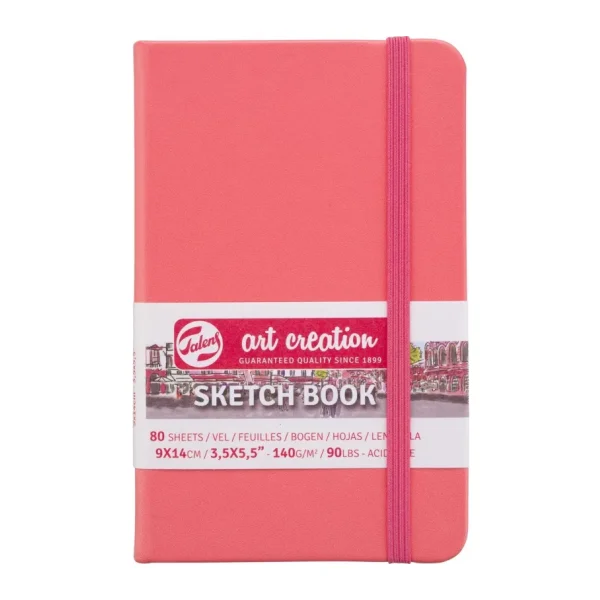 Talens Sketchbook Sert Kapak Eskiz Çizim Defteri 9 x 14 cm A6 140 gr 80 Yaprak Pastel Coral - Pembe