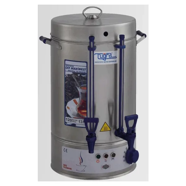 Tuğra Elektrikli Semaver 120 Bardak 13 Litre Çay Makinesi Otomatı Çaycı Krom