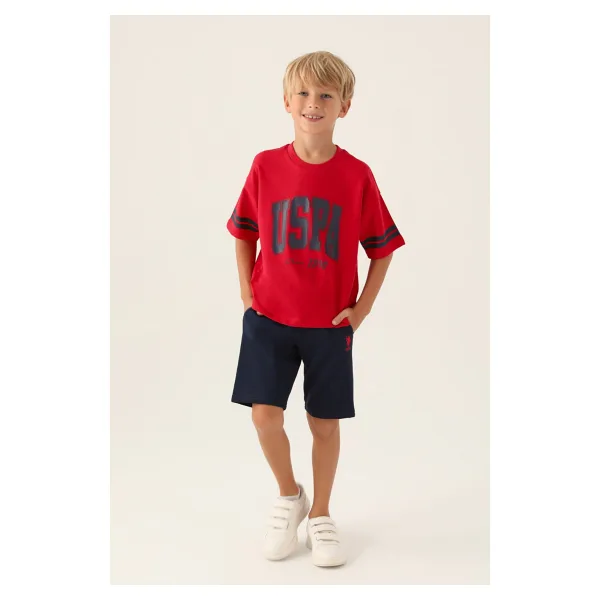 U.s. Polo Assn 1709 Erkek Çocuk Bermuda Pijama Takım Turuncu V1 Turuncu