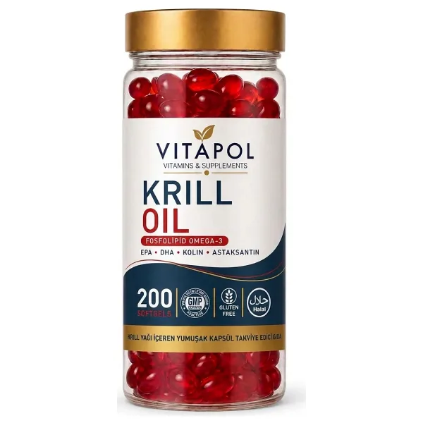 Vitapol Krill Oil Complex Astaxanthin+Choline+Phosphatidylserine+Omega3+Epa Dha 200 Kapsül - 1
