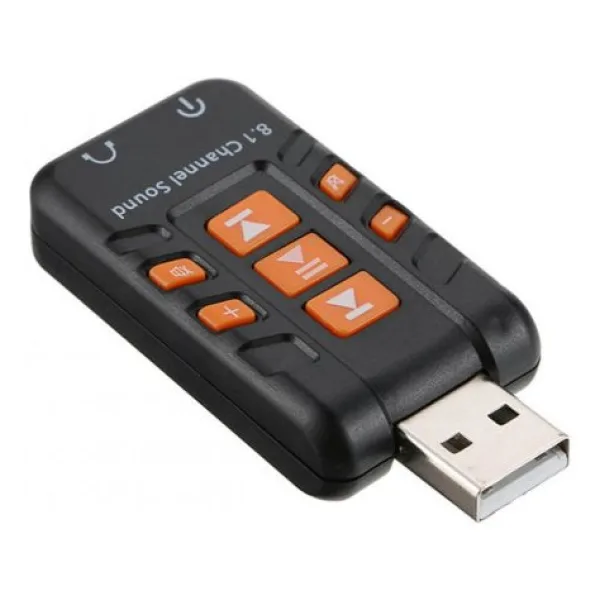 Wozlo 8.1 USB Ses Kartı Virtual Sound 3D - USB Harici Ses Kartı Chipli Versiyon