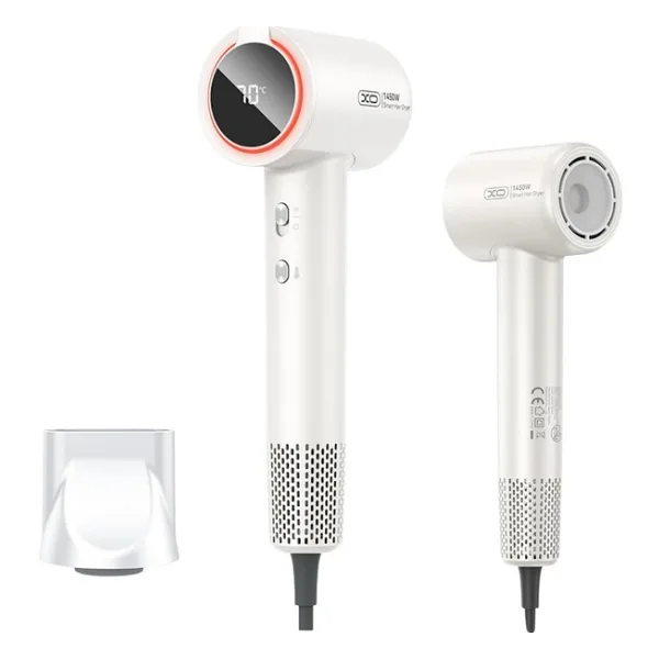 Xo Dijital Ekranlı Saç Kurutma Makinesi - 1600W Güçlü Fırçasız Motor, 3 Hız ve 4 Sıcaklık Ayarı, LED