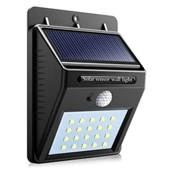 20 Led'li Sensörlü Solar Bahçe Balkon Duvar Lambası