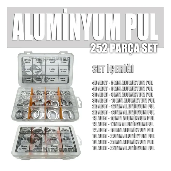 252 Parça Aluminyum Pul Seti