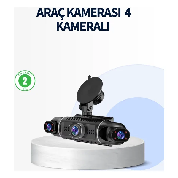 4 Kameralı Araç İçi Kamera 1080P GPS Takip WiFi Gece Görüşlü