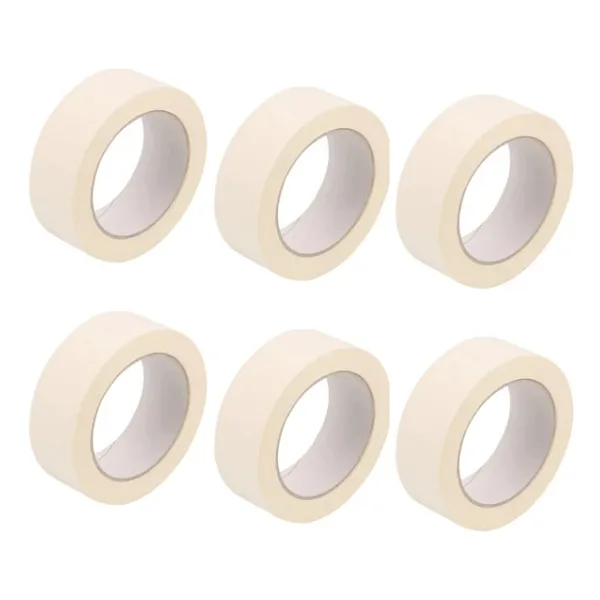6 Adet Maskeleme Bandı Boya Bandı 24mm X 25m Kağıt Bant