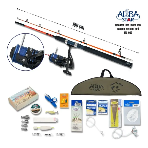 Alba Star TTS003 Tam Takım Profesyonel Tekne Olta Seti