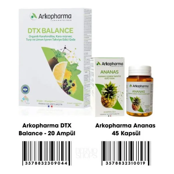 Arkopharma 2 Li Detox Paket Dtx Balance 20 Ampül & Ananas 45 Kapsül Orijinal Boy Ds