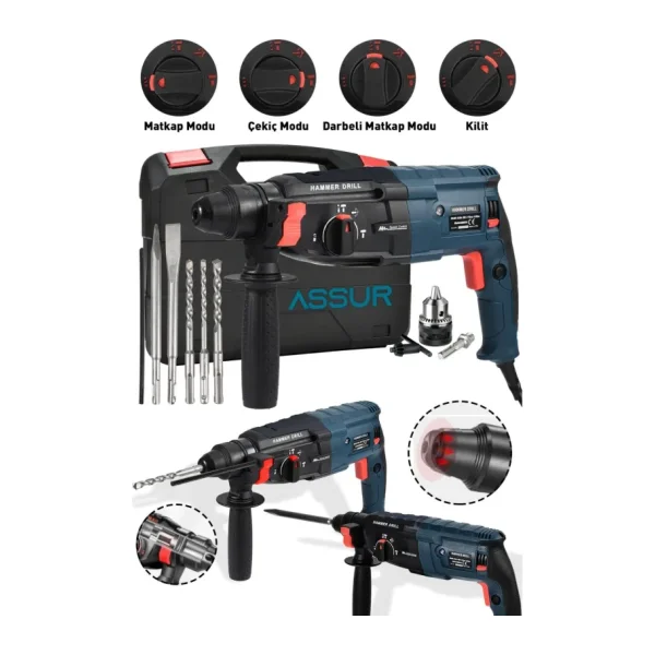 Assur Profesyonel Metal Şanzıman Kırıcı Delici Hilti Darbeli Matkap 2-28Mm