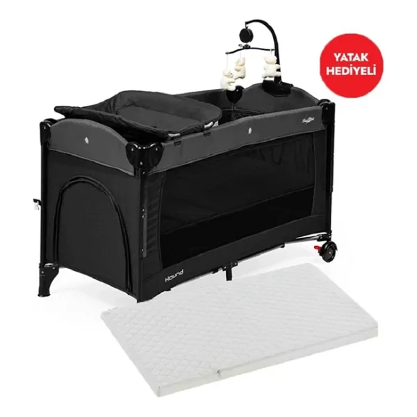 Baby2Go Hound Anne Yanı Oyun Parkı 60x120 cm + Sünger Yatak