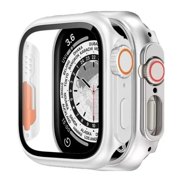 Binano Apple Watch 44mm Ultra Dönüştürücü Kasa ve Ekran Koruyucu Beyaz