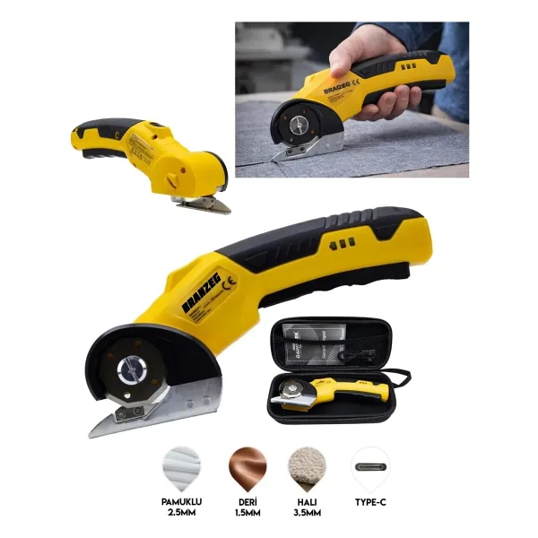 Branzeg Şarjlı Kumaş Kesme Makinesi 10 W Güç ile 100 mm Kesme Kapasitesi Pürüzsüz Kesim İçin