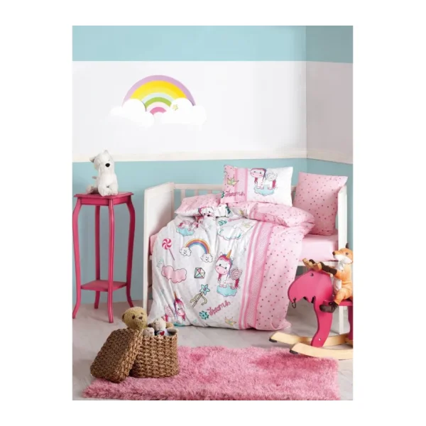 Cotton Box Bebek Nevresim Takımı - Unicorn Pembe - 100 x 150 cm