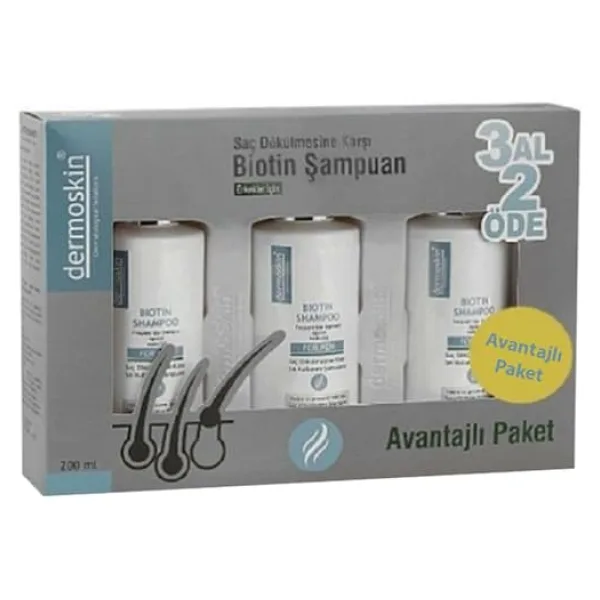 Dermoskin Biotin Şampuan 3 Al 2 Öde Kofre Erkek 1 Paket (1 x 200 ml)Şampuan