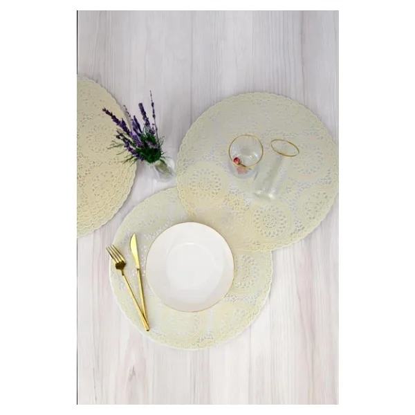 Digithome Acar 6'lı Amerikan Servisi Supla Yuvarlak Krem 38 Cm - Acr-279 C320.033
