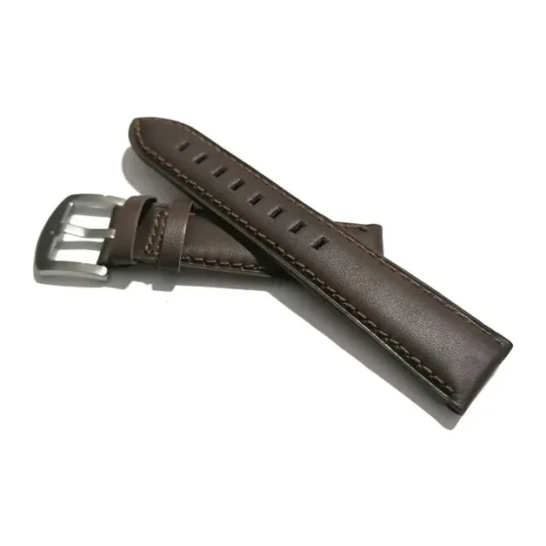Fado&Her Saate Uyumlu Hakiki Kahverengi Düz Deri Saat Kordonu 22 Mm (61)