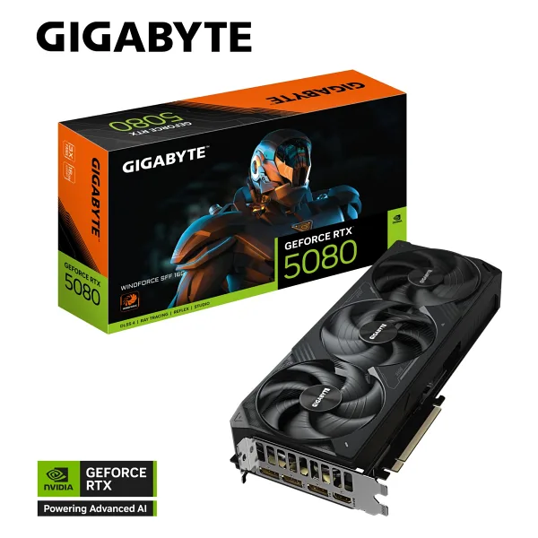Gigabyte RTX 5080 Windforce OC SFF 16G GV-N5080WF3OC-16GD 256 Bit GDDR7 16 GB Ekran Kartı
