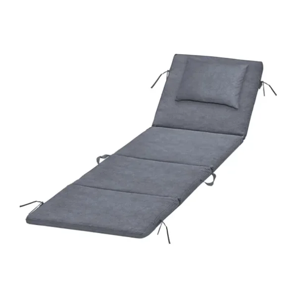 Haegs Plaj Minderi, Plaj Çantası Tasarımlı, Katlanır Plaj Matı, Yastıklı, Plaj Şezlong Minderleri, 22 Dens 180x53x2cm - Gri