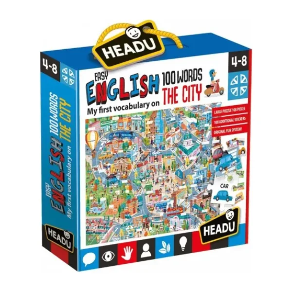 Headu 100 İngilizce Kelimeli Şehir Puzzle IT21000