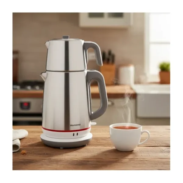 Homend Royaltea 1710H Inox Beyaz 1800 W Çay Makinesi