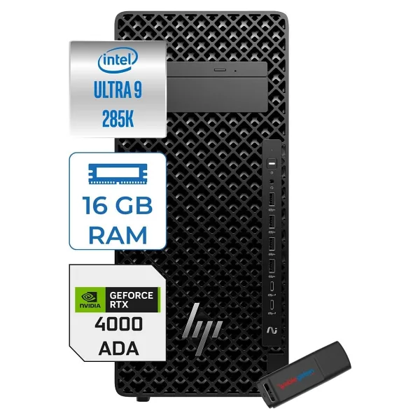 Hp Z2 G1I Intel Core Ultra 9 285K 5.5ghz 16GB 512GB+512GB SSD 20GB Rtx 4000 Ada Windows 11 Home 1200W Iş Istasyonu B34JFESH33 + Zettausb