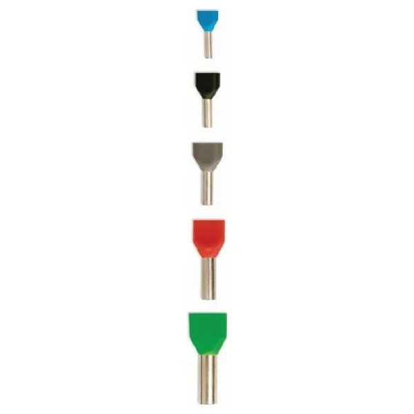 Isiso TE2510 8 mm Gri Izoleli Çift Girişli Yüksük - 10 Adet - Renk - Renkli