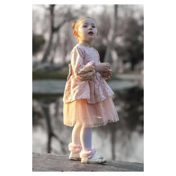 Kız Bebek Elbise Kız Çocuk Elbise Doğum Günü Parti Düğün Elbise Tüllü Uzun Kol Astarlı Bebek Giyim ELBFYNKTUL