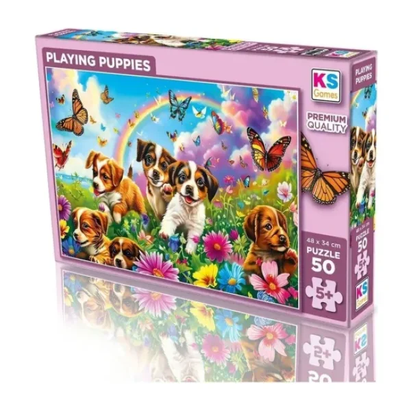 KS Games Playing Puppies 50 Parça Çocuk Puzzle 31754