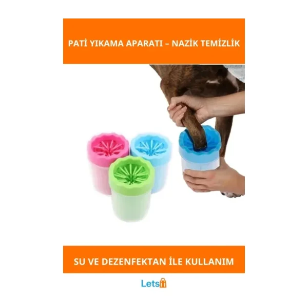 Letsii Yüksek Kaliteli Su Geçirmez Soft Gentle Köpek Pati Yıkama Aparatı - Çok Renkli - pati yıkama kabı