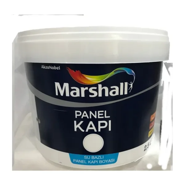 Marshall Su Bazlı Kokusuz Amerikan Panel Kapı Boyası Su Bazlı 2,5 Lt - 6 Parça Boyama Seti - Kum Beji - 2.5 L+ Boyama Seti