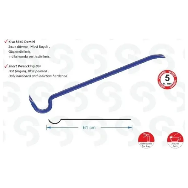Mepura Sk 6000 Kısa Sökü Demiri - 1200 Gr, 61Cm