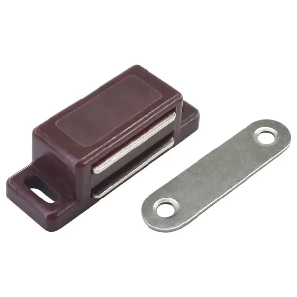 Mıknatıslı Plastik Mobilya Kapak Kilidi 31x15x14mm - Kahverengi