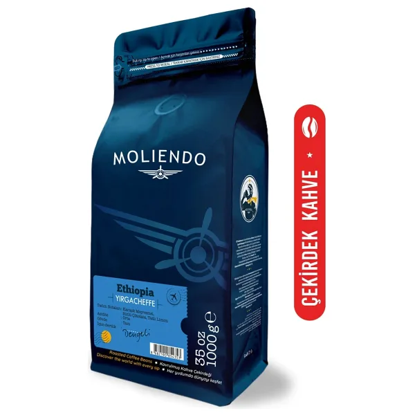 Moliendo Ethiopia Yirgacheffe Yöresel 1 kg Çekirdek Kahve