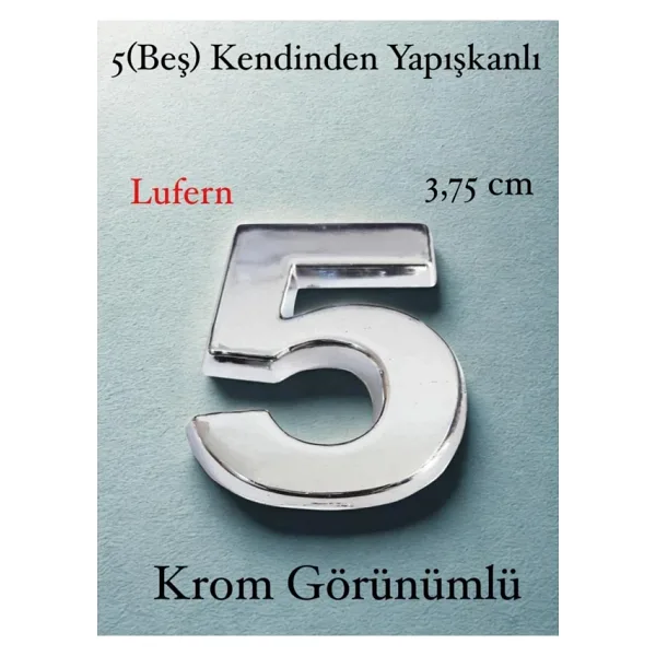 No 5 Kapı Numarası Kendinden Yapışkanlı Masa Dolap Plastik Ev Posta Kutusu Dış Mekan Daire 3,75 Cm
