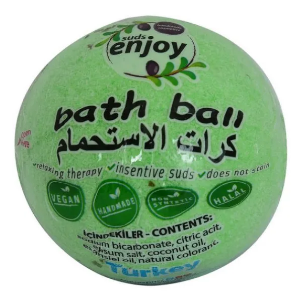 Okaliptuslu El Yapımı Banyo Bombası Banyo Topu Yeşil 90-120 Gr