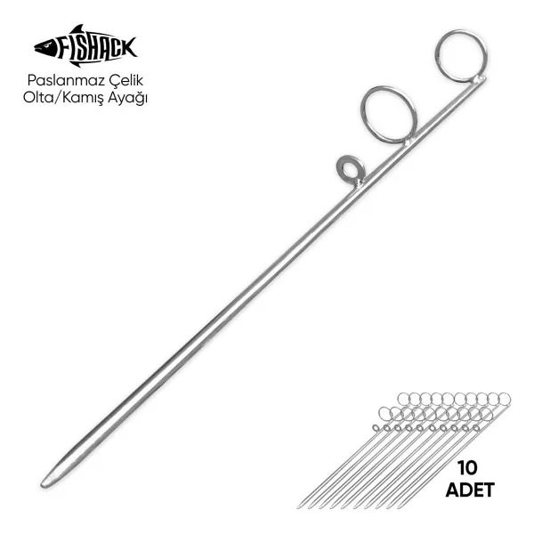 Olta Kamış Ayağı - Paslanmaz Çelik - Fishack - Galvaniz Kaplamalı - 10'Lu