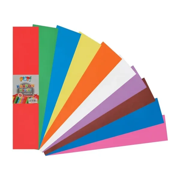 PUTİ KRAPON KAĞIDI 50x200 CM 10'LU PAKET KARIŞIK RENK