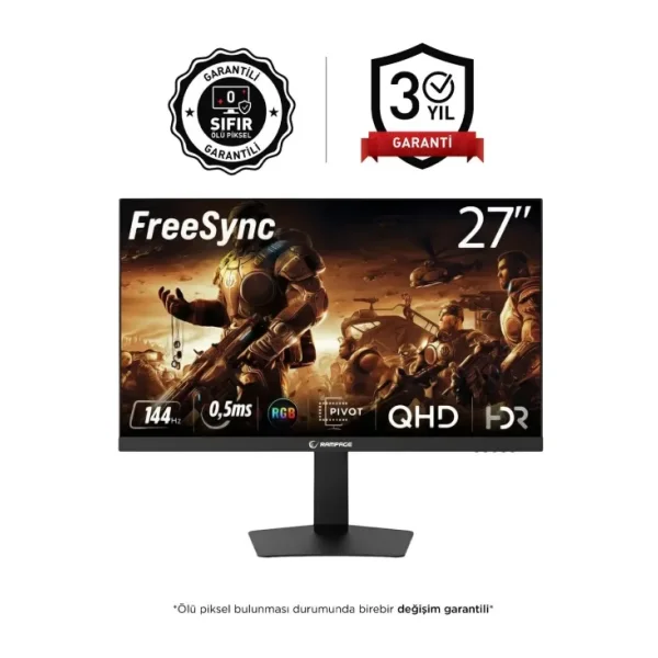 Rampage Miracle MC27F144Q 27" 0.5 ms 2K Pivot IPS 144 Hz Oyuncu Monitörü